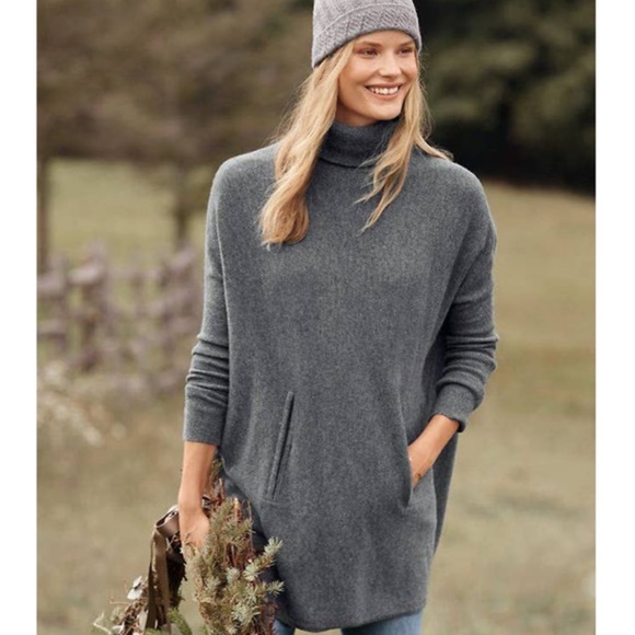 Garnet Hill Sweaters - Garnet Hill Oversized Wool Cashmere Turtleneck Sweater